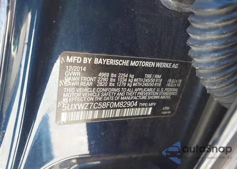 2015 BMW X3 Sdrive28I from USA, damaged, VIN 5UXWZ7C58F0M82904